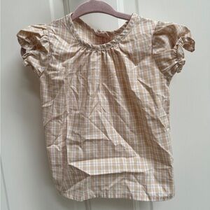 Good Lad 12M Brown & White Plaid Short Sleeve Blouse